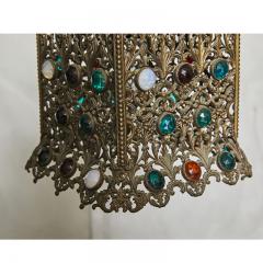 Antique Hanging Light with Faceted Jewels - 3046196