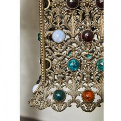 Antique Hanging Light with Faceted Jewels - 3046199