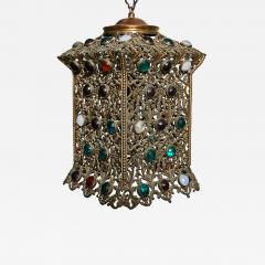 Antique Hanging Light with Faceted Jewels - 3048358