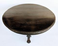 Antique Heavily Carved Griffins Wood Center Game Table on Casters - 4416336