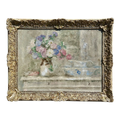 Antique Henry Dezire French Impressionist Oil Painting Still Life - 4097831