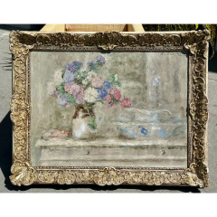 Antique Henry Dezire French Impressionist Oil Painting Still Life - 4097835