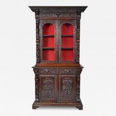 Antique Henry II Bookcase Buffet Display Cabinet - 113310