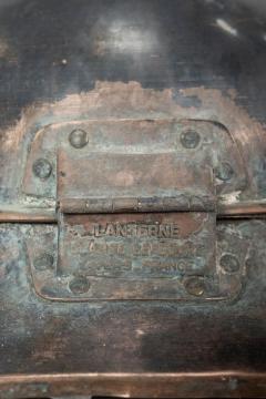 Antique Hexagonal Glass Paneled Domed Copper Lantern - 4542321