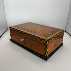 Antique Historicism Box Birch Marqueterie Shell Inlay Germany circa 1880 - 4422317