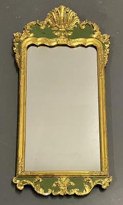 Antique Hollywood Regency Wall Console Mirror Parcel Gilt and Paint Decorated - 2546310