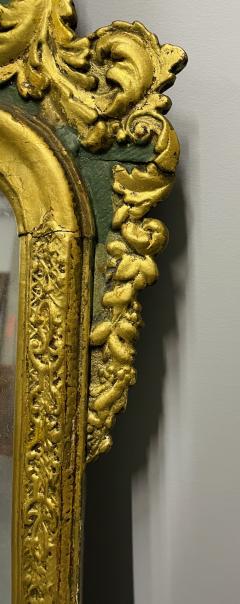 Antique Hollywood Regency Wall Console Mirror Parcel Gilt and Paint Decorated - 2546313