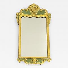 Antique Hollywood Regency Wall Console Mirror Parcel Gilt and Paint Decorated - 2549414