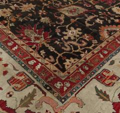 Antique Indian Agra Bold Botanic Handmade Wool Rug - 2461162