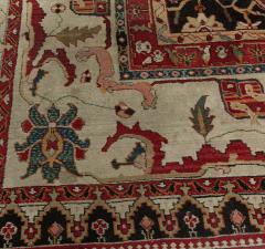 Antique Indian Agra Bold Botanic Handmade Wool Rug - 2461163