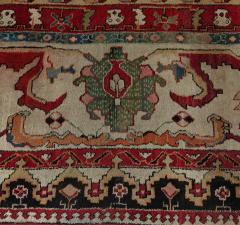 Antique Indian Agra Bold Botanic Handmade Wool Rug - 2461164