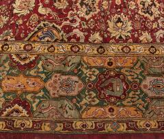 Antique Indian Agra Burgundy Background Rug - 2461199
