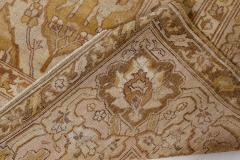 Antique Indian Amritsar Beige Brown Gold Handmade Wool Rug Size Adjusted  - 2452983