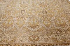 Antique Indian Amritsar Beige Brown Gold Handmade Wool Rug Size Adjusted  - 2452984