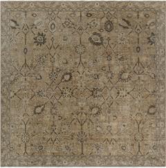 Antique Indian Amritsar Beige Brown Handmade Wool Rug - 2452986