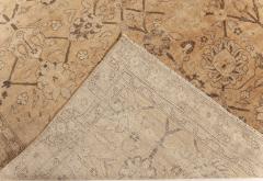 Antique Indian Amritsar Beige Brown Handmade Wool Rug - 2452988