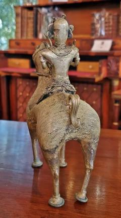 Antique Indian Dhokra Horse and Rider Sculpture - 4127991