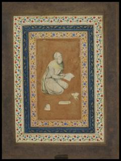 Antique Indian Mughal School Miniature Painting Old Man - 3880999