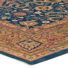 Antique Indian Navy Blue and Beige Handmade Wool Carpet - 2453080