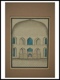 Antique Indo Persian Mughal Architectural Painting - 3880914