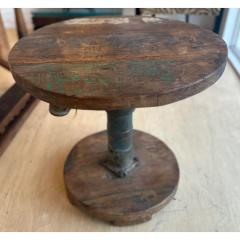 Antique Industrial Chic Iron Wood Side Table - 3387402