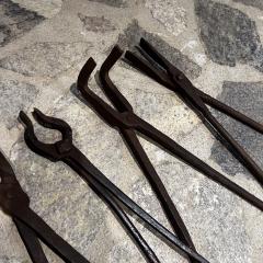 Antique Iron Worker Hand Forged Vintage Tools Set of 9 - 3309894