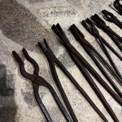 Antique Iron Worker Hand Forged Vintage Tools Set of 9 - 3309898
