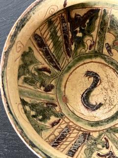 Antique Islamic Ceramic Glazed Bowl with Splashed and Sgraffito Decoration - 2468751