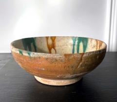 Antique Islamic Glazed Ceramic Bowl with Splashed Decoration - 2468761