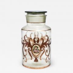 Antique Italian Apothecary Lidded Glass Jar - 1547218