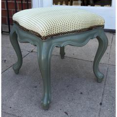 Antique Italian Baroque Green Paint Decorated Footstool Ottoman Bench - 4690247