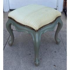 Antique Italian Baroque Green Paint Decorated Footstool Ottoman Bench - 4690248