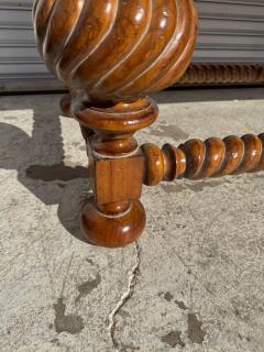 Antique Italian Baroque Style Barley Twist Walnut Writing Table - 4415980