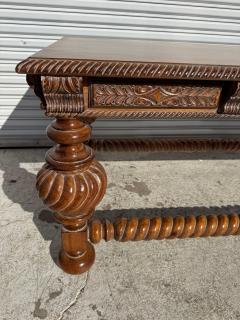 Antique Italian Baroque Style Barley Twist Walnut Writing Table - 4415987