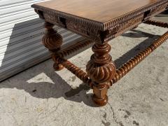 Antique Italian Baroque Style Barley Twist Walnut Writing Table - 4415991