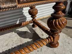 Antique Italian Baroque Style Barley Twist Walnut Writing Table - 4416032