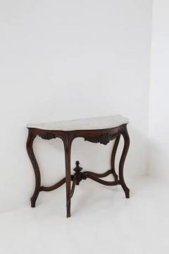 Antique Italian Console in Wood and White Marble - 3677917