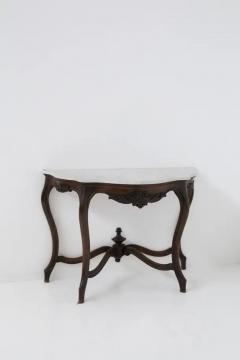 Antique Italian Console in Wood and White Marble - 3677919