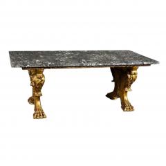 Antique Italian Giltwood Marble Top Carved Coffee Table - 4157647