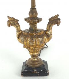 Antique Italian Giltwood Urn Now a Lamp - 4133619