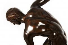 Antique Italian Grand Tour Bronze Sculpture Disc Thrower or Discobolus - 4514030