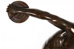 Antique Italian Grand Tour Bronze Sculpture Disc Thrower or Discobolus - 4514032