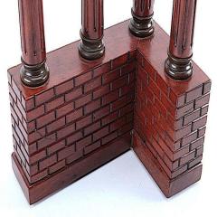 Antique Italian Grand Tour Mahogany Wood Bronze Roman Ruins Neoclassical Model - 1256423