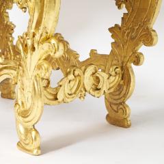 Antique Italian Hand Carved Gilt Rococo Marble Top Console Table - 3886405