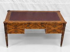 Antique Italian Louis XVI Walnut Bronze Leather Partner s Writing Desk - 4764792