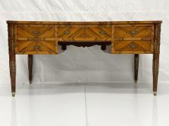 Antique Italian Louis XVI Walnut Bronze Leather Partner s Writing Desk - 4764800
