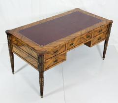 Antique Italian Louis XVI Walnut Bronze Leather Partner s Writing Desk - 4764807