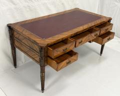 Antique Italian Louis XVI Walnut Bronze Leather Partner s Writing Desk - 4764811