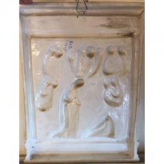 Antique Italian Majolica Pottery Religious Plaque W Angels - 1745452