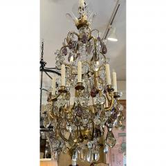 Antique Italian Rock Crystal Chandelier W Purple Fruit - 2227937